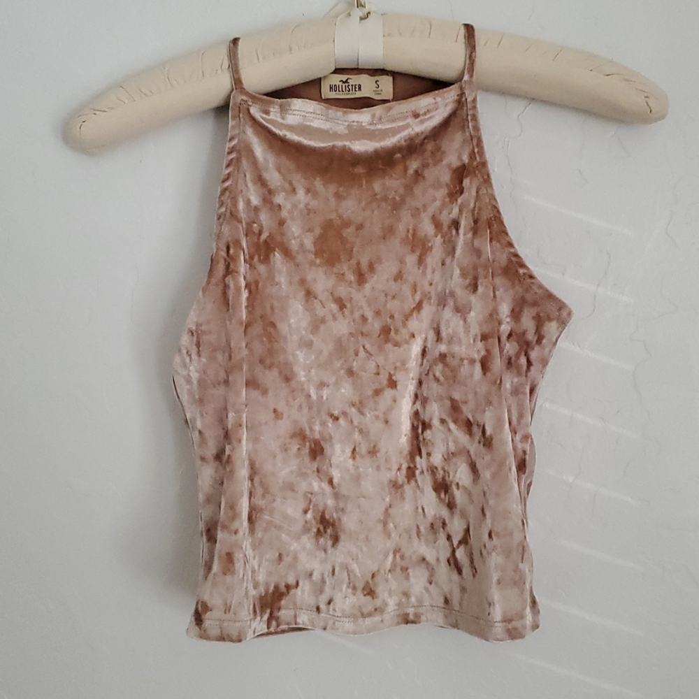 Hollister Tan Cream Velvet Tank Top 90s Y2K XS